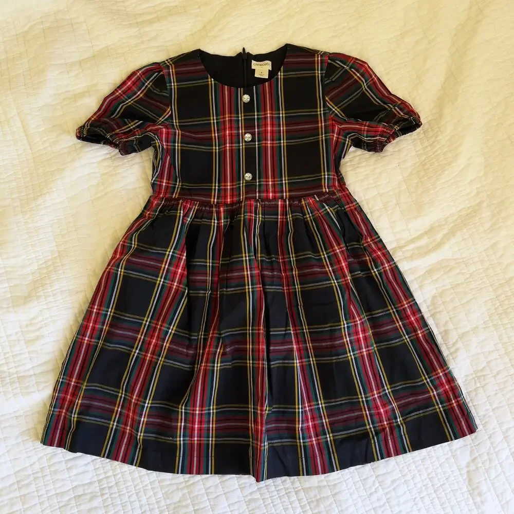 J.Crew Crewcuts Red and Black Plaid Holiday Dress Girls Size 6